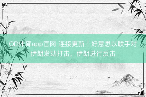 OD体育app官网 连接更新｜好意思以联手对伊朗发动打击，伊朗进行反击