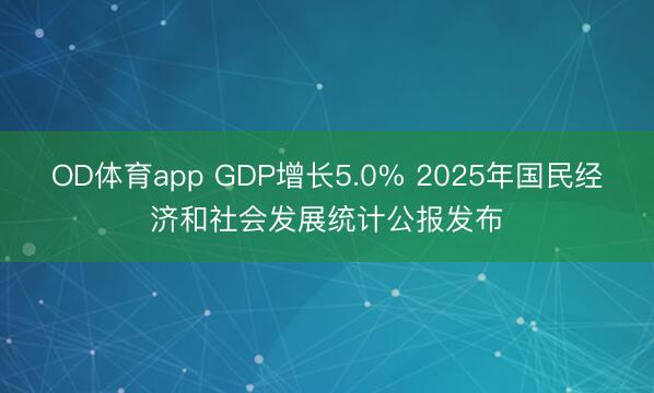 OD体育app GDP增长5.0% 2025年国民经济和社会发展统计公报发布