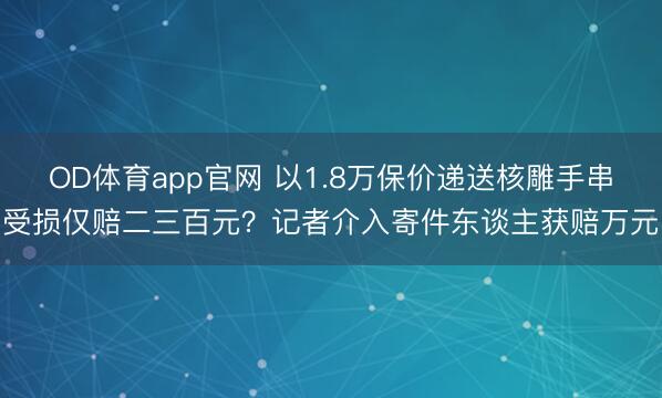 OD体育app官网 以1.8万保价递送核雕手串受损仅赔二三百元？记者介入寄件东谈主获赔万元