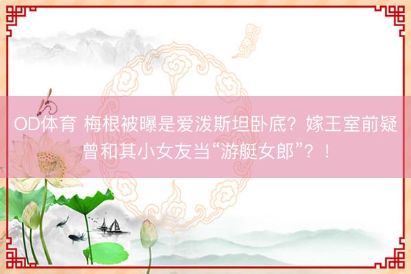OD体育 梅根被曝是爱泼斯坦卧底？嫁王室前疑曾和其小女友当“游艇女郎”？！
