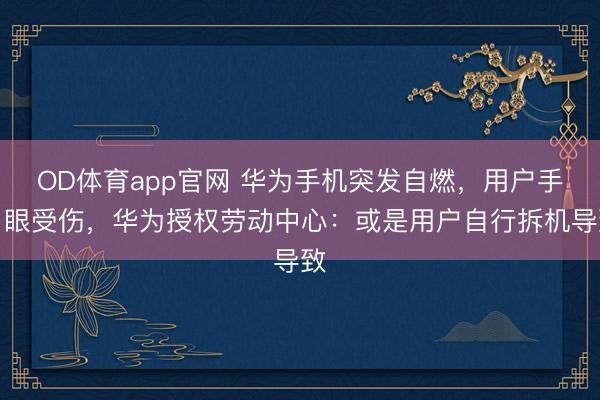 OD体育app官网 华为手机突发自燃，用户手、眼受伤，华为授权劳动中心：或是用户自行拆机导致