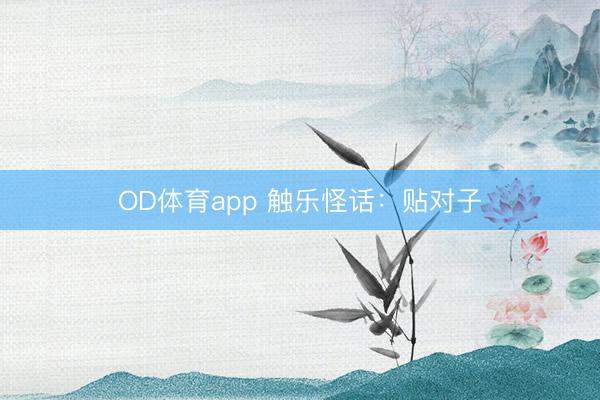 OD体育app 触乐怪话：贴对子