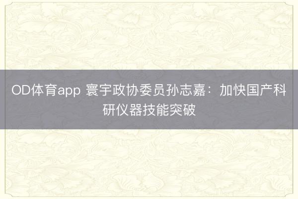 OD体育app 寰宇政协委员孙志嘉：加快国产科研仪器技能突破