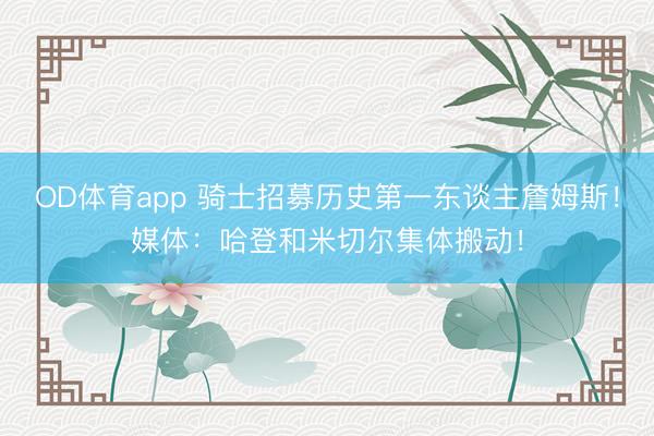 OD体育app 骑士招募历史第一东谈主詹姆斯！媒体：哈登和米切尔集体搬动！