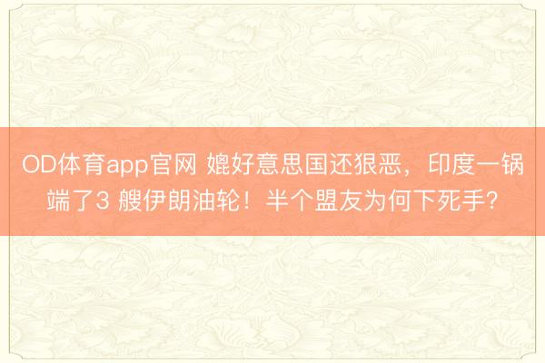 OD体育app官网 媲好意思国还狠恶，印度一锅端了3 艘伊朗油轮！半个盟友为何下死手？