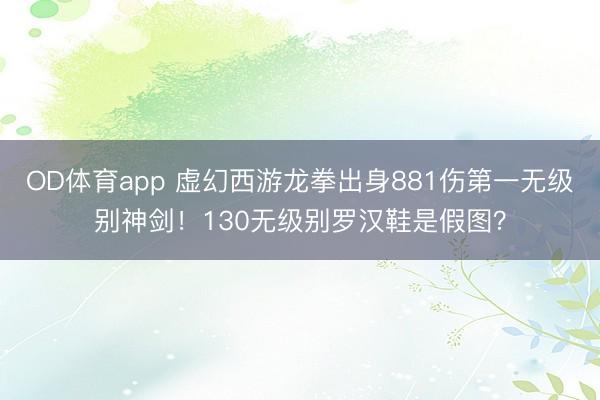 OD体育app 虚幻西游龙拳出身881伤第一无级别神剑！130无级别罗汉鞋是假图？