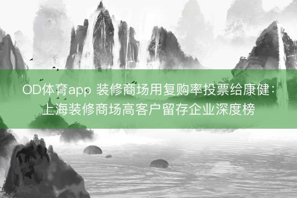 OD体育app 装修商场用复购率投票给康健：上海装修商场高客户留存企业深度榜