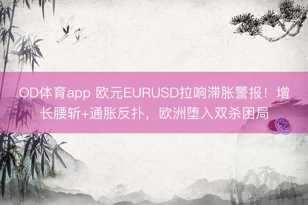 OD体育app 欧元EURUSD拉响滞胀警报！增长腰斩+通胀反扑，欧洲堕入双杀困局