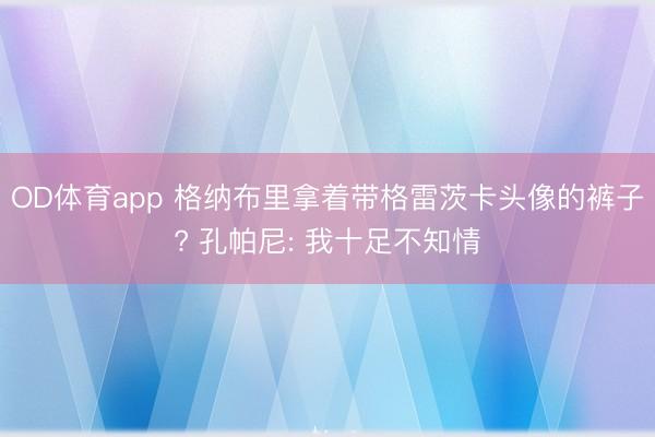 OD体育app 格纳布里拿着带格雷茨卡头像的裤子? 孔帕尼: 我十足不知情