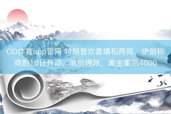 OD体育app官网 特朗普欢喜媾和两周,伊朗称商酌10日开动,油价爆跌,黄金重回4800