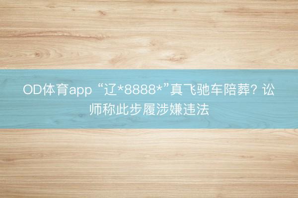 OD体育app “辽*8888*”真飞驰车陪葬? 讼师称此步履涉嫌违法