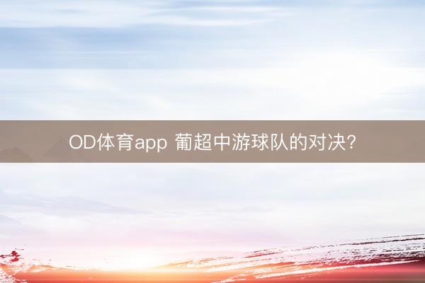 OD体育app 葡超中游球队的对决?