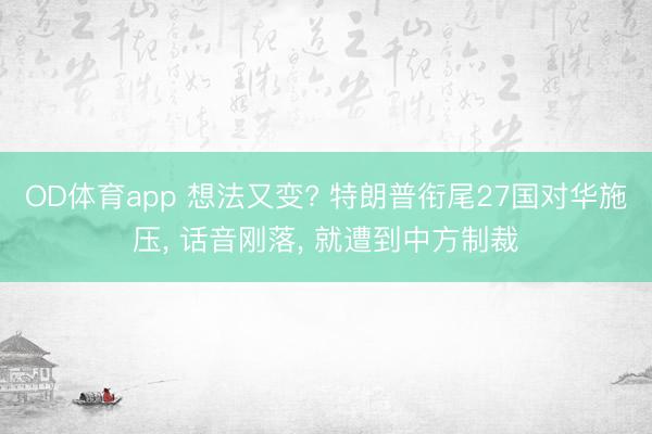 OD体育app 想法又变? 特朗普衔尾27国对华施压， 话音刚落， 就遭到中方制裁