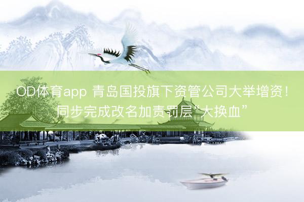 OD体育app 青岛国投旗下资管公司大举增资！同步完成改名加责罚层“大换血”