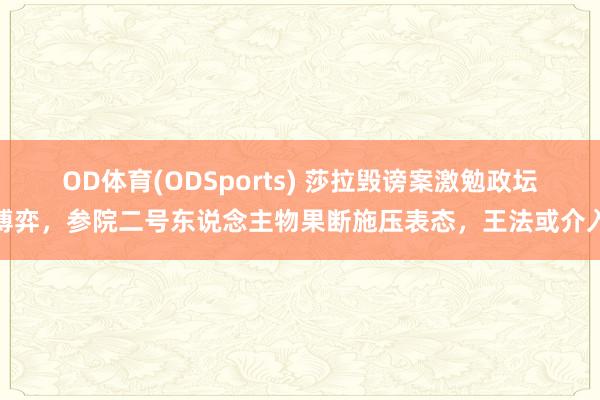 OD体育(ODSports) 莎拉毁谤案激勉政坛博弈，参院二号东说念主物果断施压表态，王法或介入