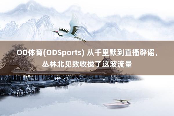 OD体育(ODSports) 从千里默到直播辟谣，丛林北见效收拢了这波流量