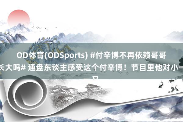 OD体育(ODSports) #付辛博不再依赖哥哥算长大吗# 通盘东谈主感受这个付辛博！节目里他对小一又