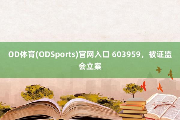 OD体育(ODSports)官网入口 603959，被证监会立案