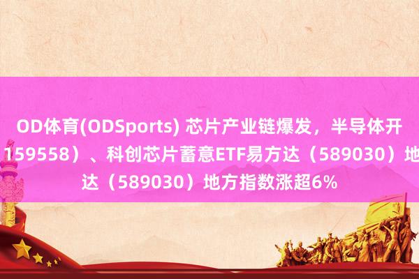 OD体育(ODSports) 芯片产业链爆发，半导体开辟ETF易方达（159558）、科创芯片蓄意ETF易方达（589030）地方指数涨超6%