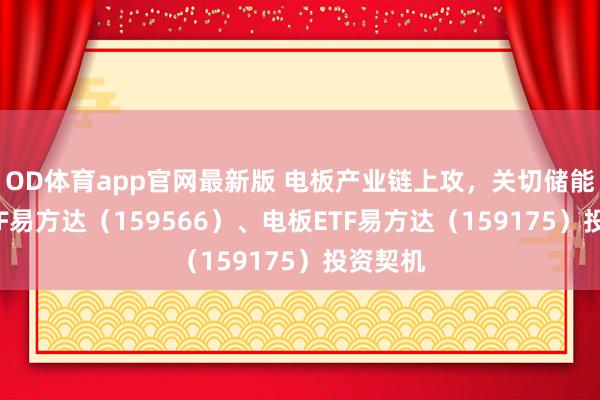 OD体育app官网最新版 电板产业链上攻，关切储能电板ETF易方达（159566）、电板ETF易方达（159175）投资契机