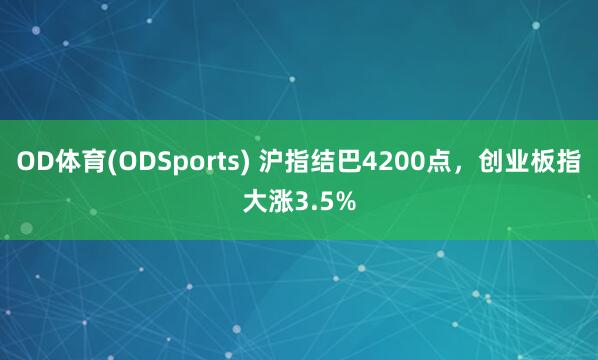OD体育(ODSports) 沪指结巴4200点，创业板指大涨3.5%