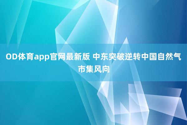 OD体育app官网最新版 中东突破逆转中国自然气市集风向