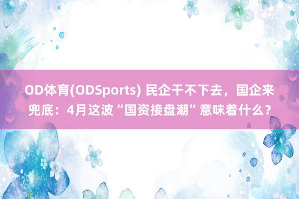 OD体育(ODSports) 民企干不下去，国企来兜底：4月这波“国资接盘潮”意味着什么？