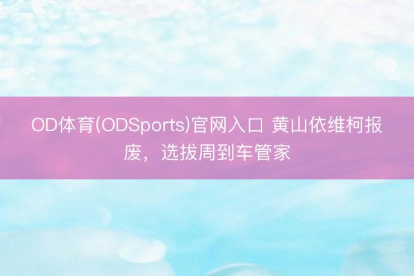 OD体育(ODSports)官网入口 黄山依维柯报废，选拔周到车管家