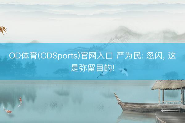 OD体育(ODSports)官网入口 严为民: 忽闪， 这是弥留目的!
