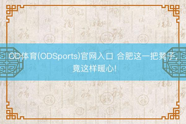 OD体育(ODSports)官网入口 合肥这一把凳子， 竟这样暖心!