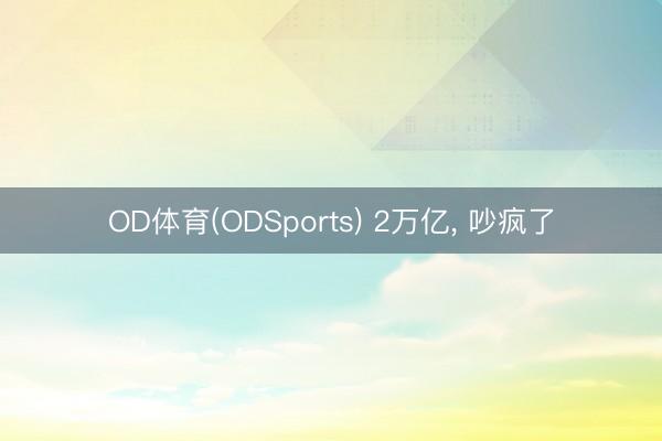 OD体育(ODSports) 2万亿， 吵疯了