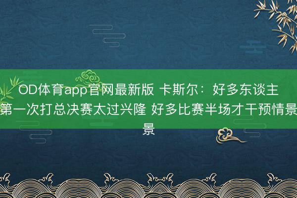 OD体育app官网最新版 卡斯尔：好多东谈主第一次打总决赛太过兴隆 好多比赛半场才干预情景