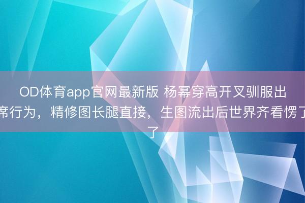 OD体育app官网最新版 杨幂穿高开叉驯服出席行为，精修图长腿直接，生图流出后世界齐看愣了