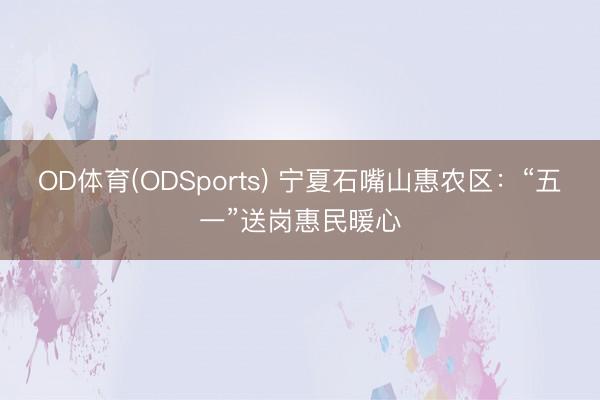OD体育(ODSports) 宁夏石嘴山惠农区：“五一”送岗惠民暖心