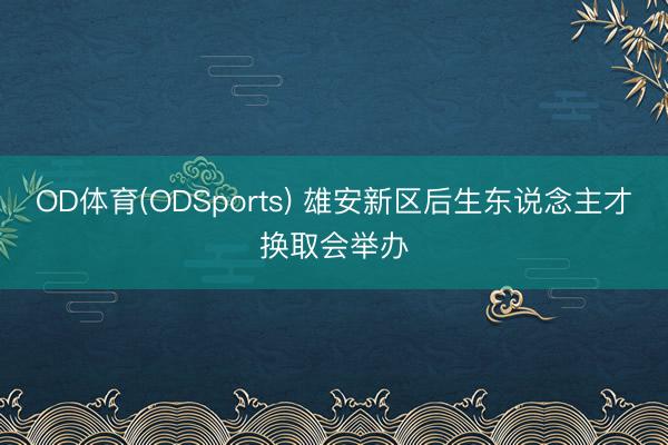 OD体育(ODSports) 雄安新区后生东说念主才换取会举办