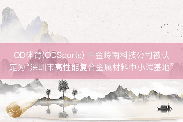 OD体育(ODSports) 中金岭南科技公司被认定为“深圳市高性能复合金属材料中小试基地”
